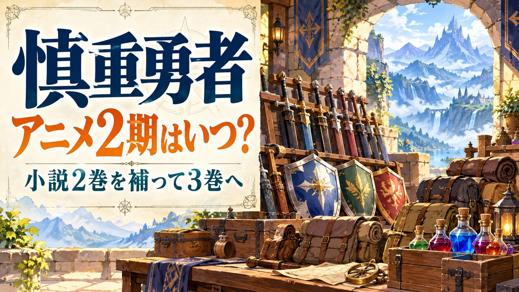慎重勇者の2期情報と小説2巻を補って3巻へ進む読み方のイメージ