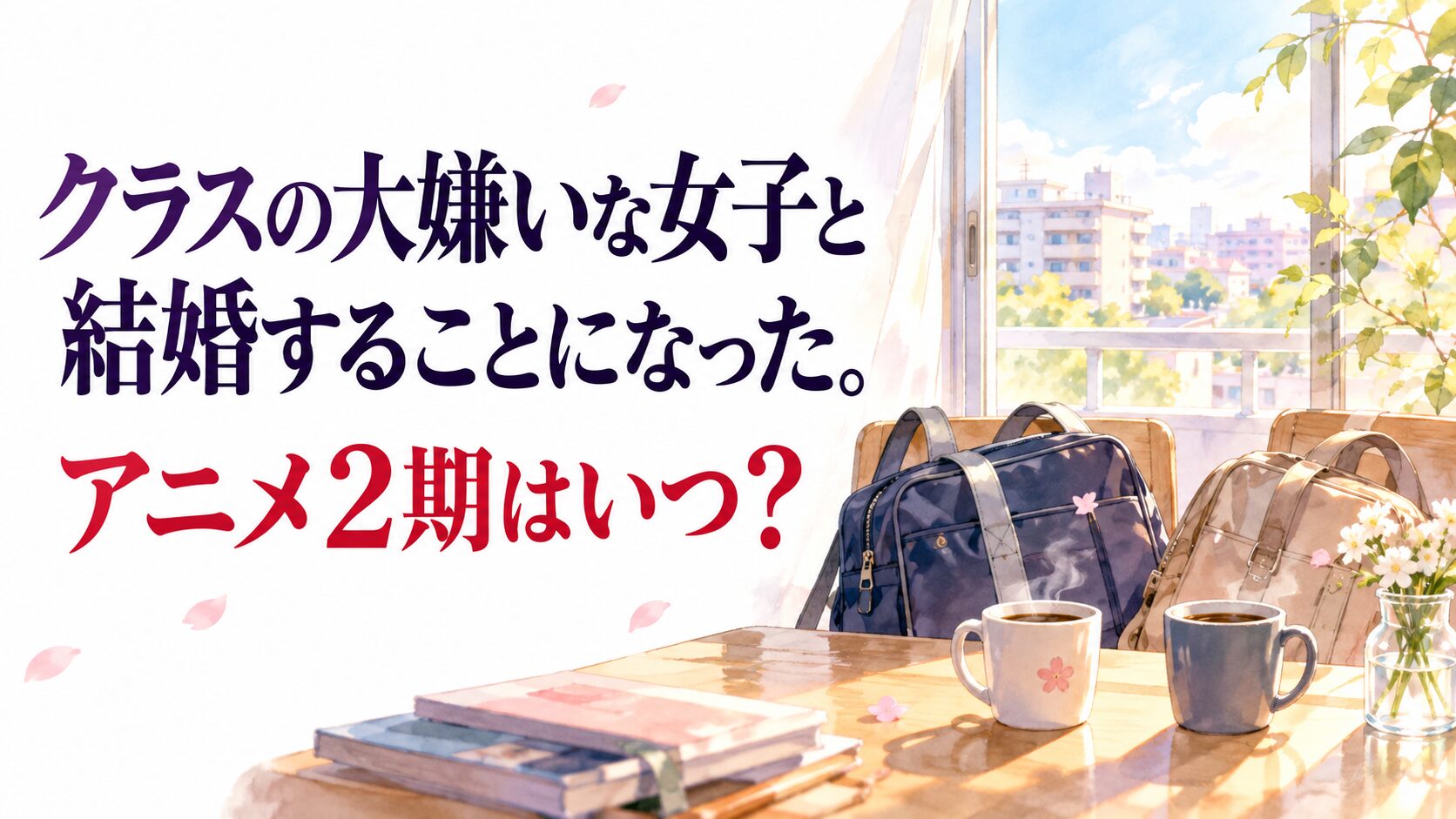 クラスの大嫌いな女子と結婚することになった。の続編情報を案内する当サイト制作のAIイメージ画像